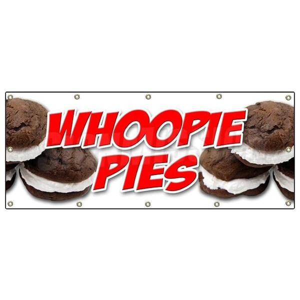 WHOOPIE PIES BANNER SIGN cake pie gob black and white bakery signs